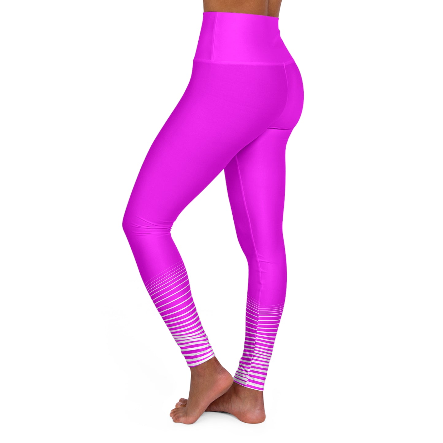 Pink Stride High-Waisted Yoga Leggings