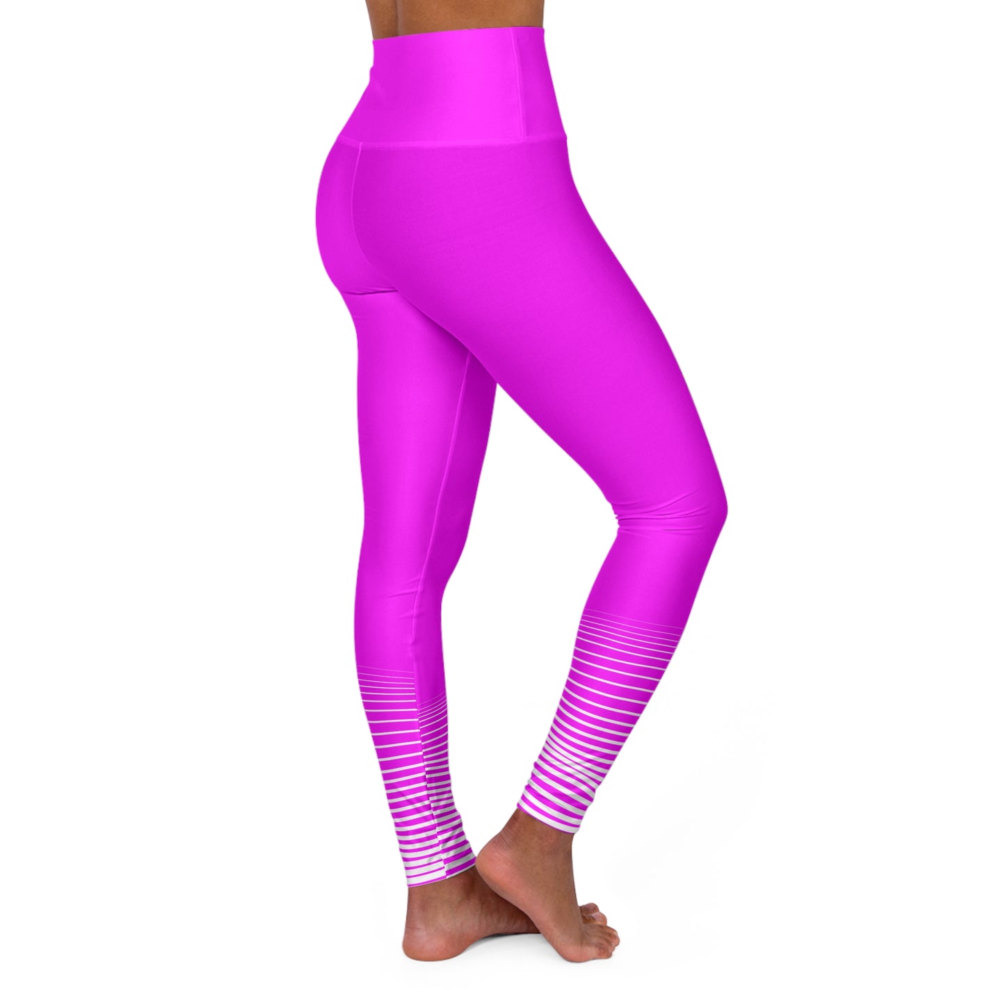 Pink Stride High-Waisted Yoga Leggings